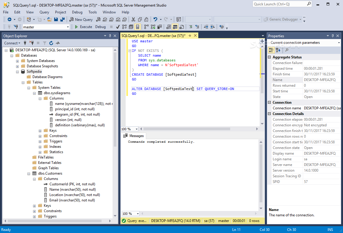 Microsoft sql management studio