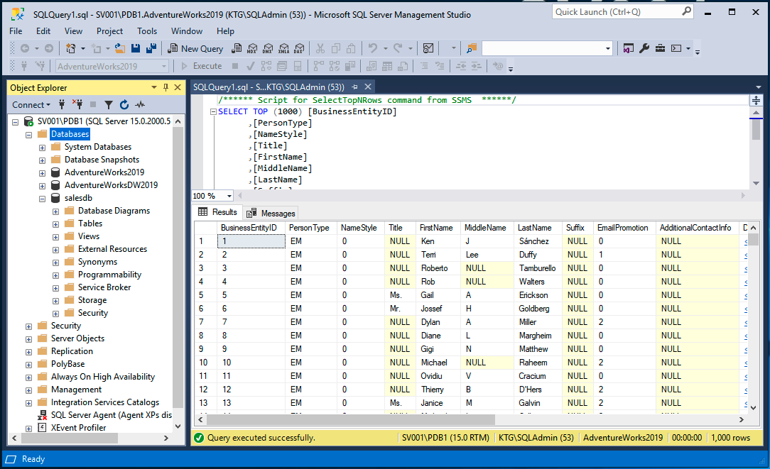 Microsoft sql management studio