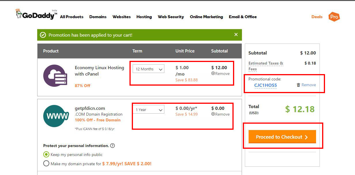 Godaddy cheap hosting